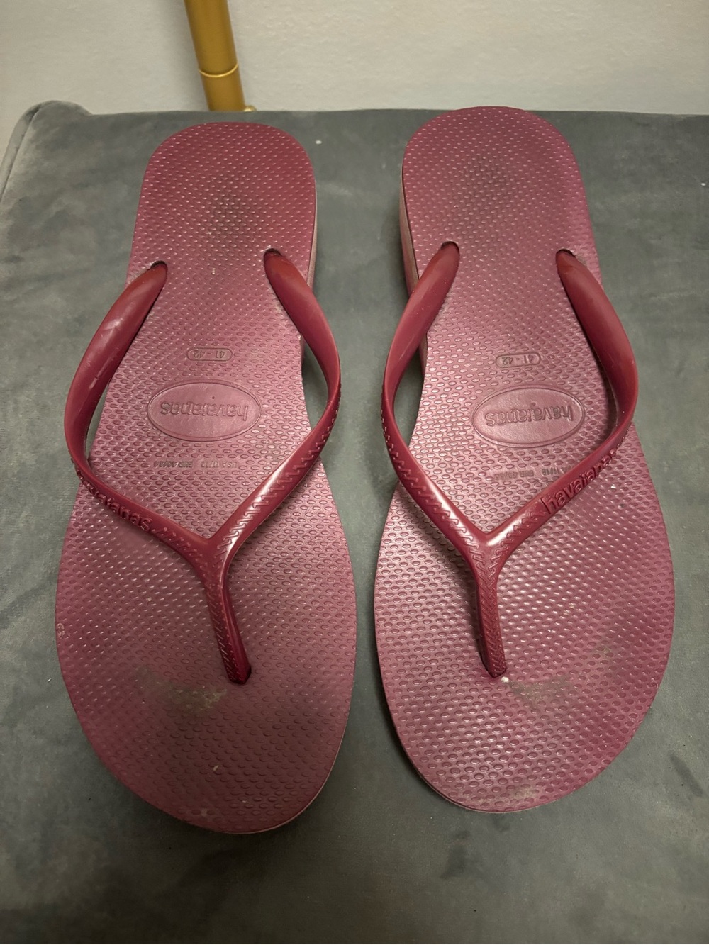 Havaianas Women's heeled Flip Flops in Maroon